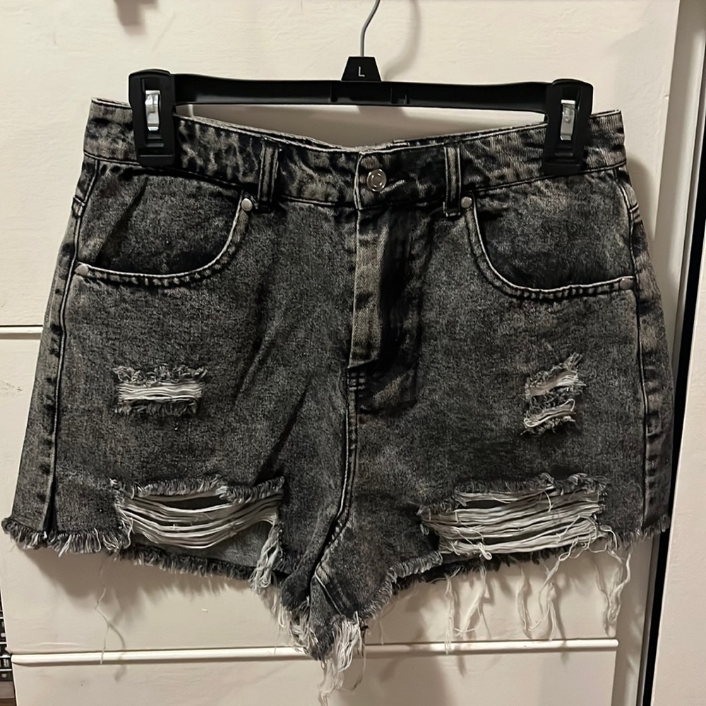 Black Jean Shorts